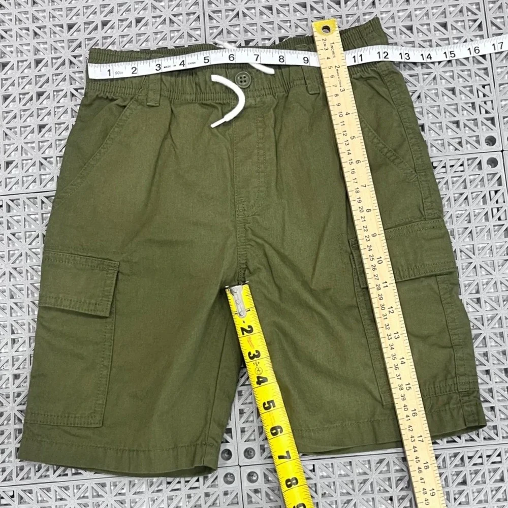 The Children's Place Cargo Shorts‎ Boys 10 Green Pull On Drawstring Gorpcore